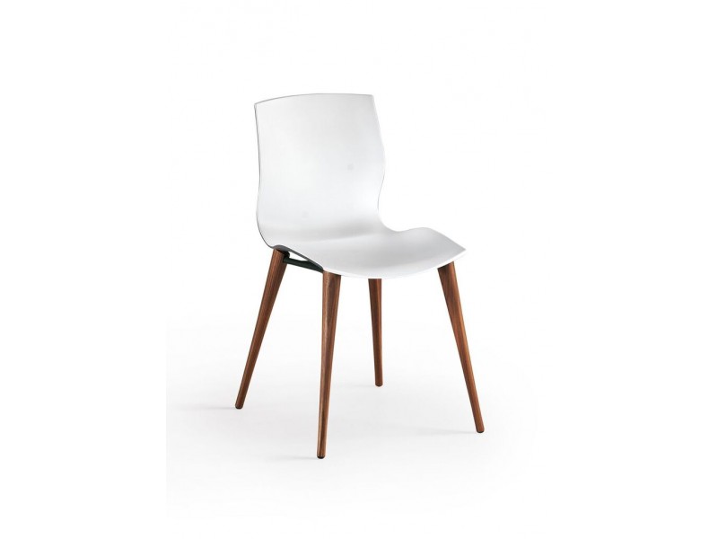  Evalyn Chair With All White Seat In Walnut Legs