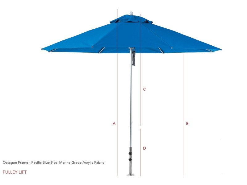 6 1/2' Square Four Panel Fiberglass Market Umbrella 
