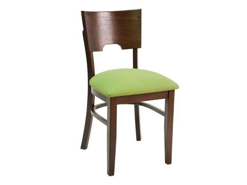 European Beechwood Wood Dining Chair - FLS-11S - With Green Cushion