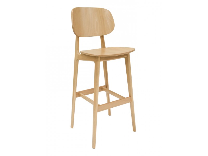 43.25" European Beechwood Wood Barstool - FLS-22B - Front
