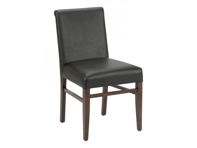 European Beechwood Wood Dining Chair - Front - Black