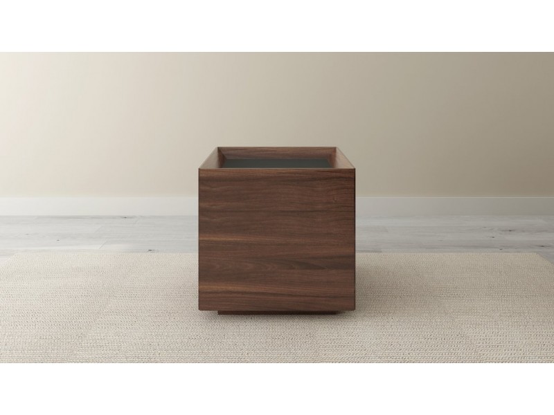 Furnitech 24" Single Drawer Contemporary Walnut End Table - Front