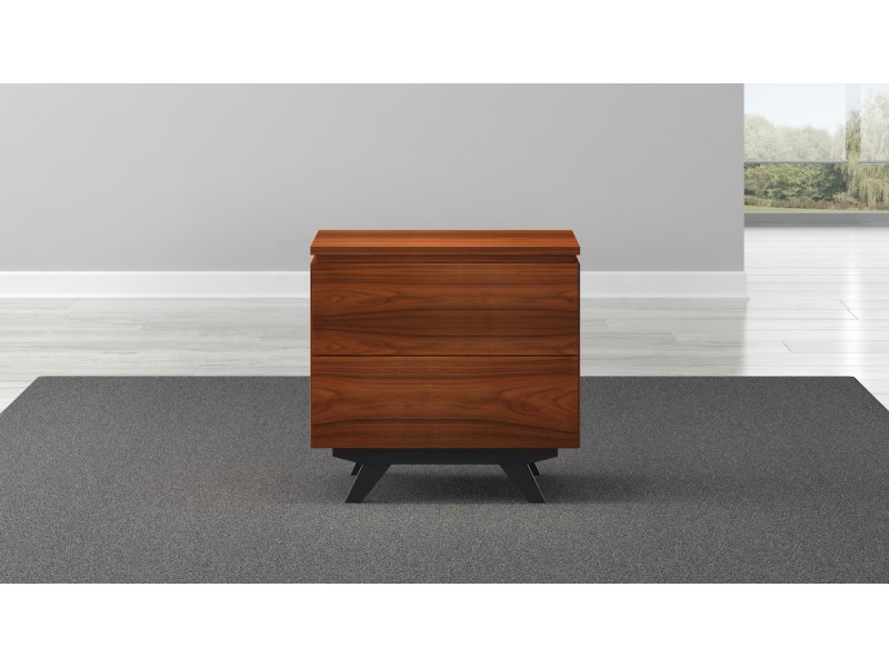 Furnitech Signature Home 24" Mid-Century Modern End Table in Iron Wood -Closed