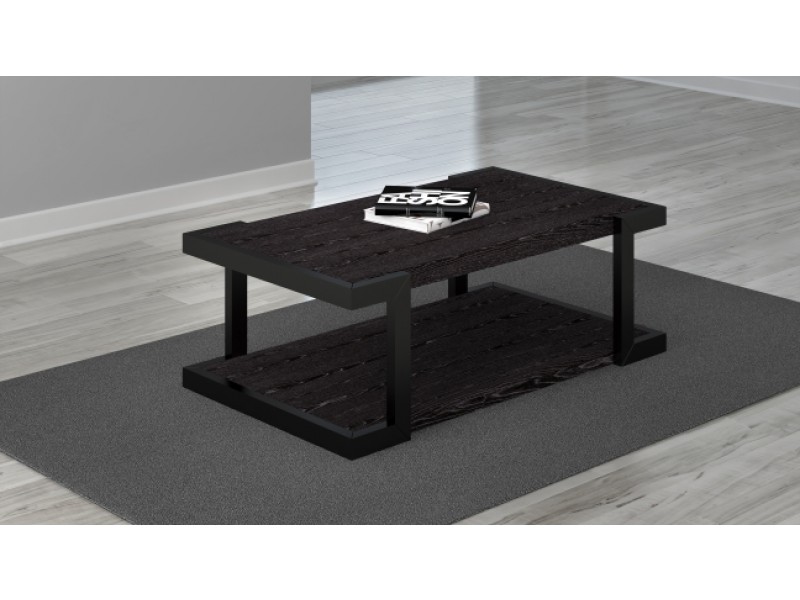 48" Art Deco Coffee Table with Italian engineered Veneers and High Gloss Black Lacquer Solid wood Frame