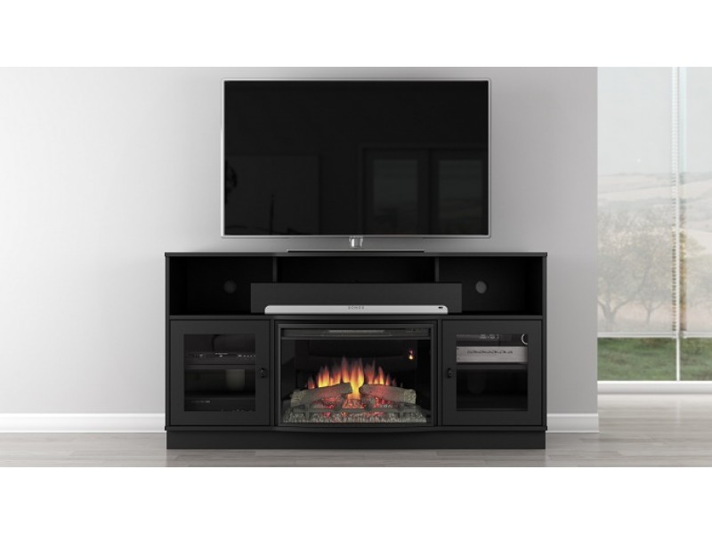 Furnitech Contemporary TV Console & Electric Fireplace