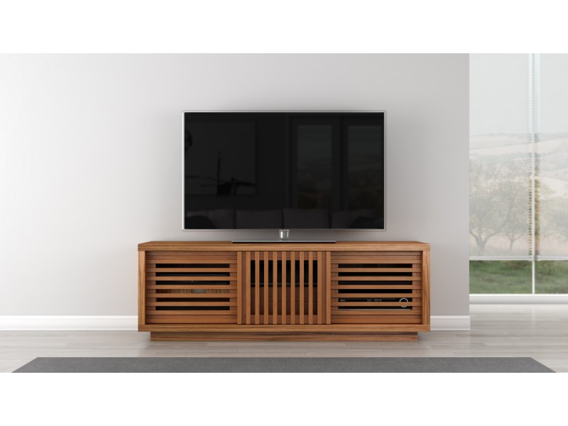 Furnitech Signature 64" Contemporary Rustic TV Stand Media Console in American White Oak with an Warm Honey Finish