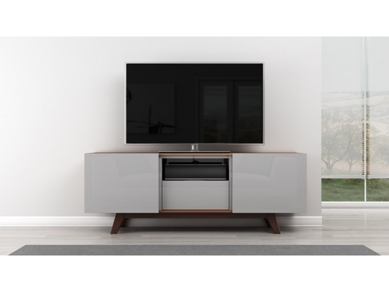 Furnitech Modern TV Stand w/ Italian Engineered Veneer Case