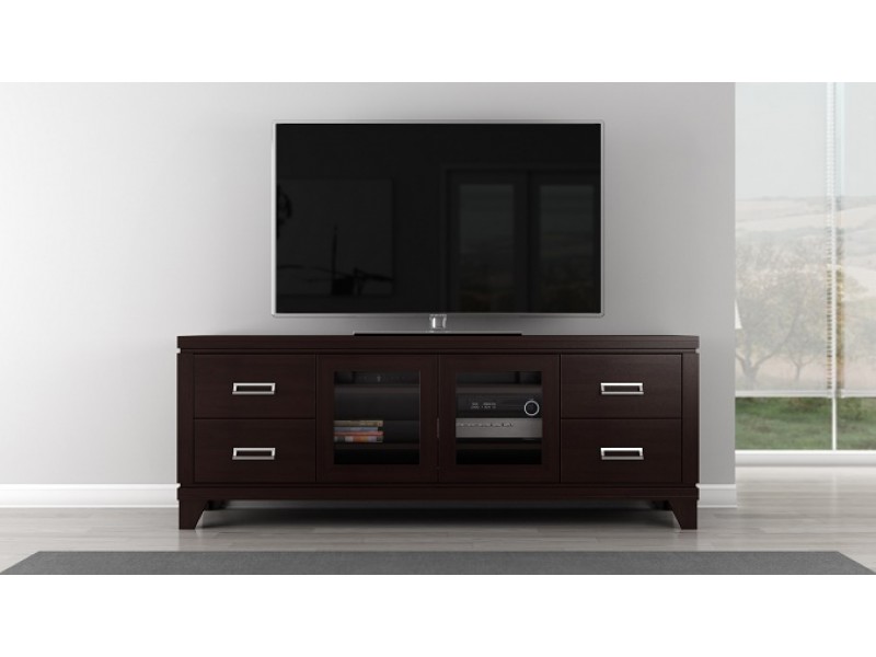Furnitech 70" Transitional TV Stand w/ Brazilian Cherry Veneers
