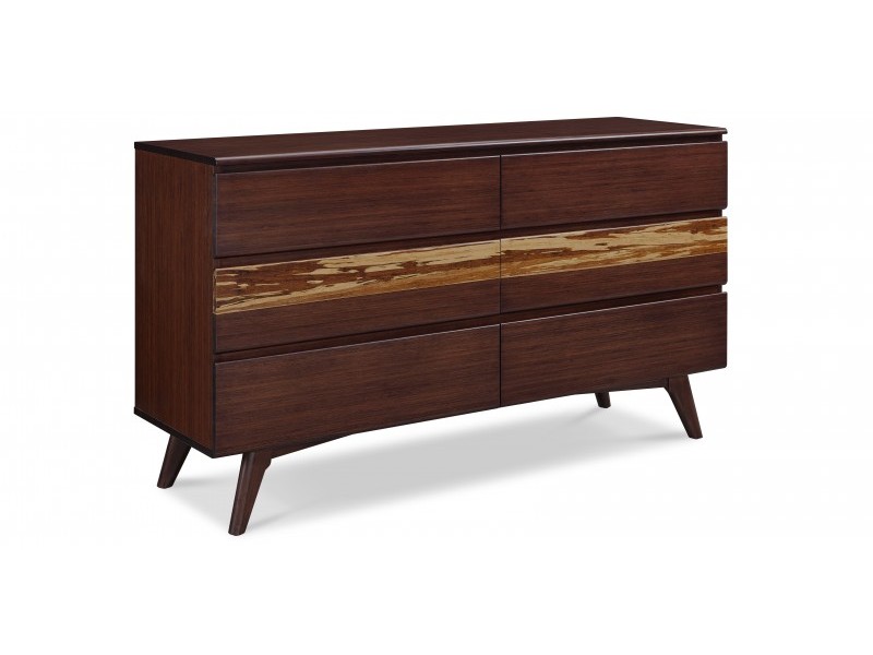 Azara Six Drawer Dresser - Side Angled