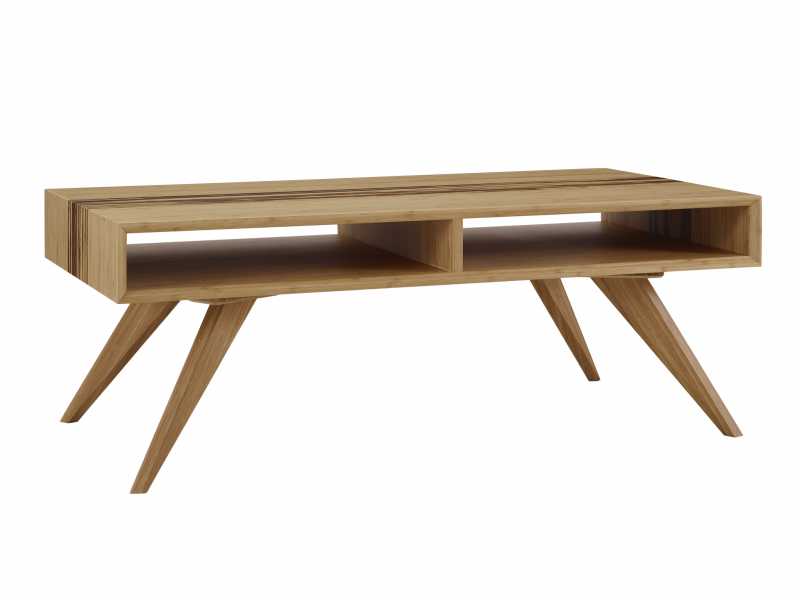 Azara Tiger Coffee Table With Tiger Exotic Inlay - Angled