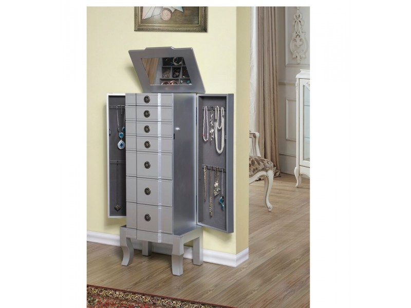 Trésor Jewelry Armoire - Silver
