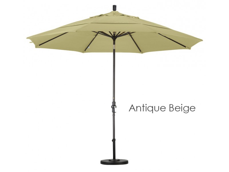 California Umbrella 11' Aluminum Market Umbrella Collar Tilt DV Bronze - Olefin