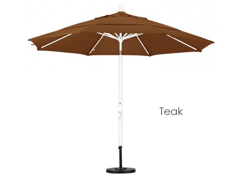 California Umbrella 11' Aluminum Market Umbrella Collar Tilt Matted White - Olefin