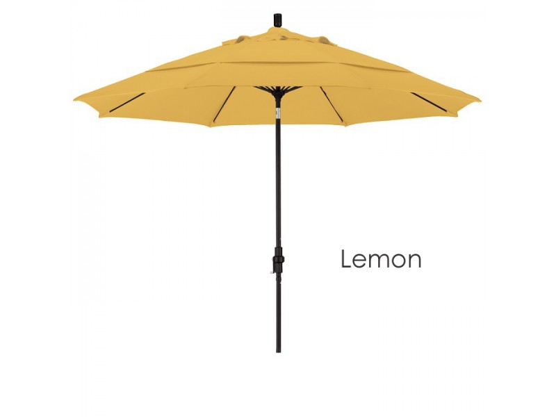 California Umbrella 11' Fiberglass Market Umbrella Collar Tilt DV Matted White - Olefin