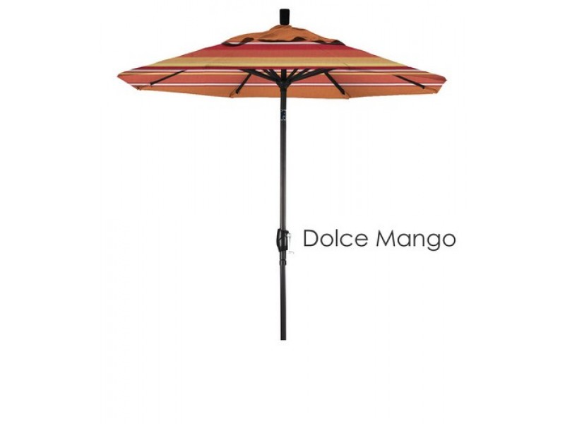 California Umbrella 7.5' Aluminum Market Umbrella Push Tilt M Black - Sunbrella