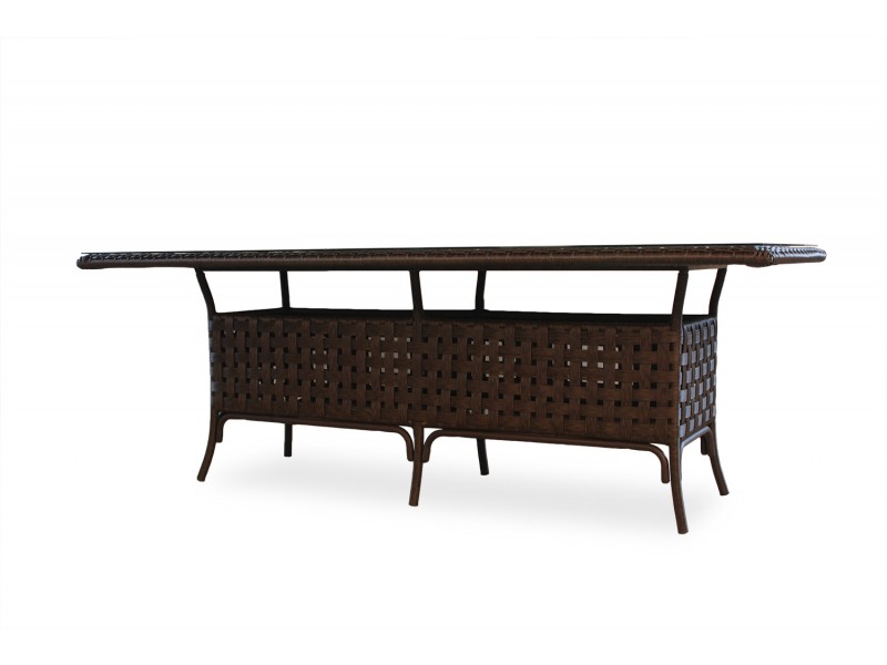 Haven 84" Rectangular Umbrella Dining Table - Angled