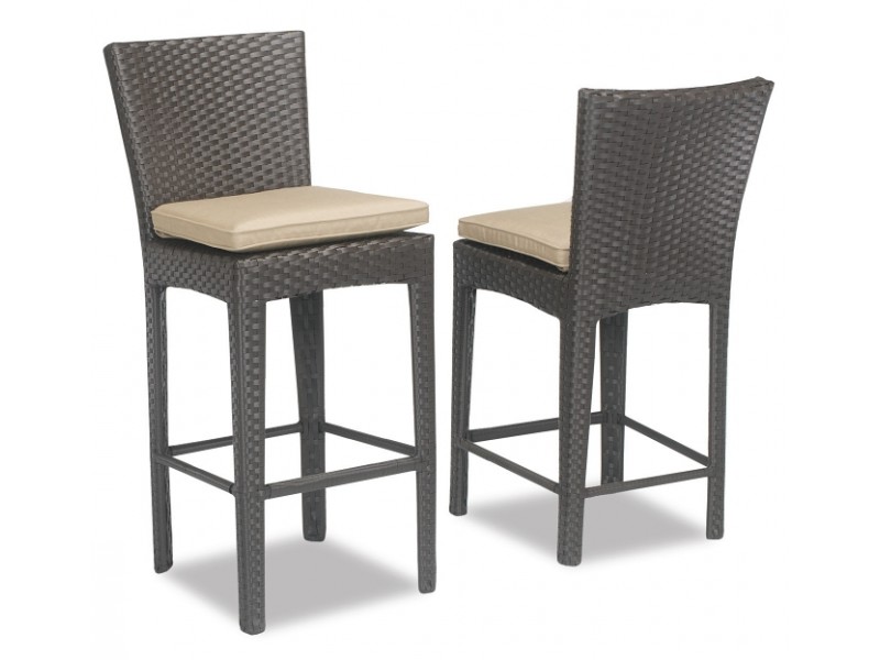 Sunset West Wicker Solana Barstool With Cushions