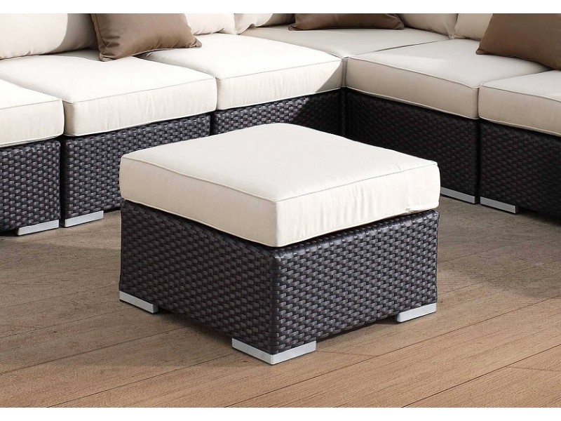 Wicker Solana Ottoman With Cushions - Lifestyle