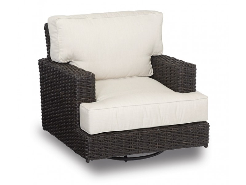 Wicker Solana Swivel Rocking Club Chair With Cushions