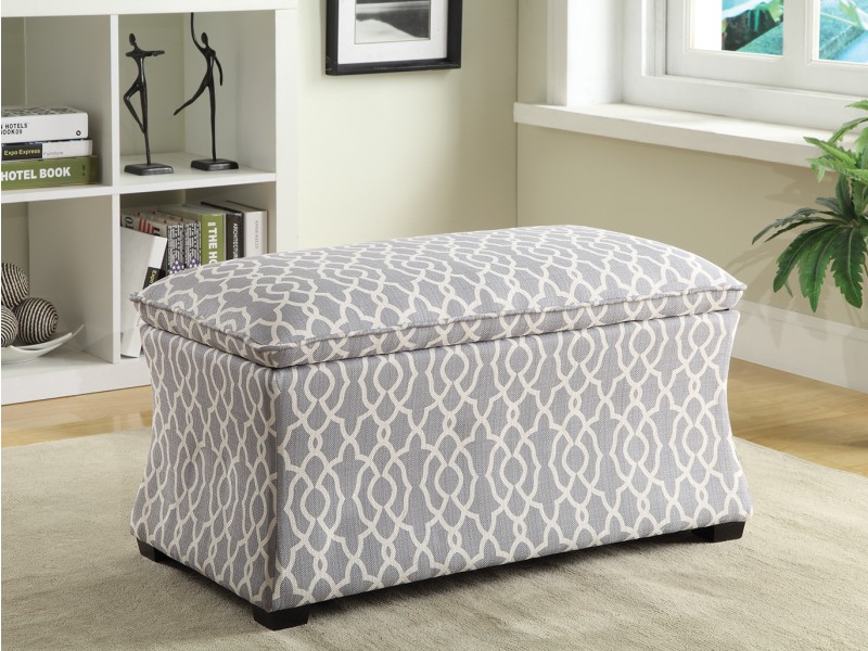 Hourglass Storage Ottoman - Abby Geo Grey 