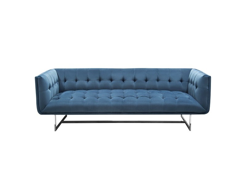 Diamond Sofa Hollywood Tufted Sofa in Royal Blue Velvet