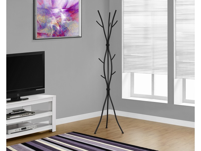 Monarch Specialties Coat Rack - Hammed Black Metal