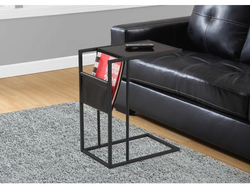 Accent Table - Black / Black Metal With A Magazine Rack