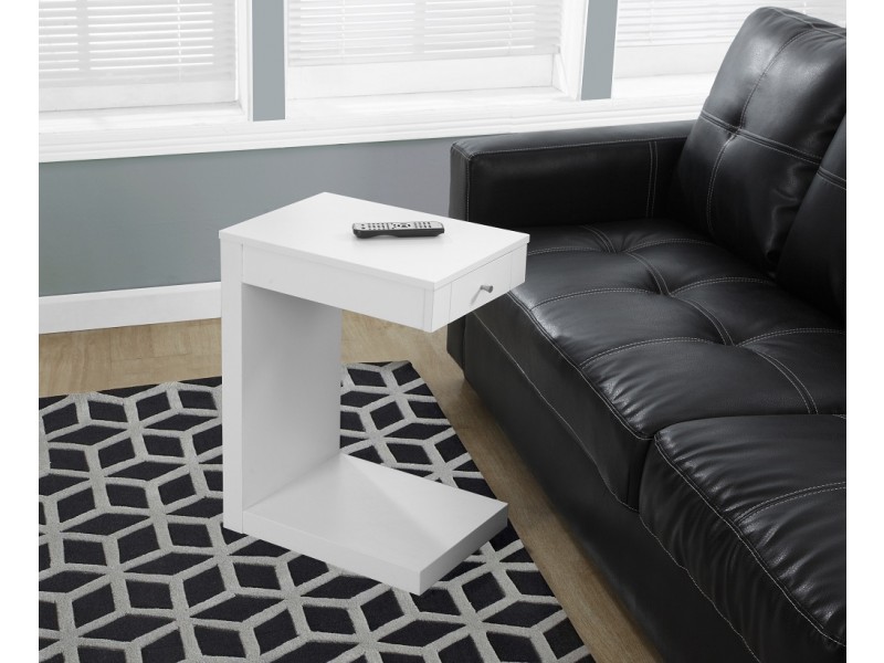 Accent Table - White With A Drawer