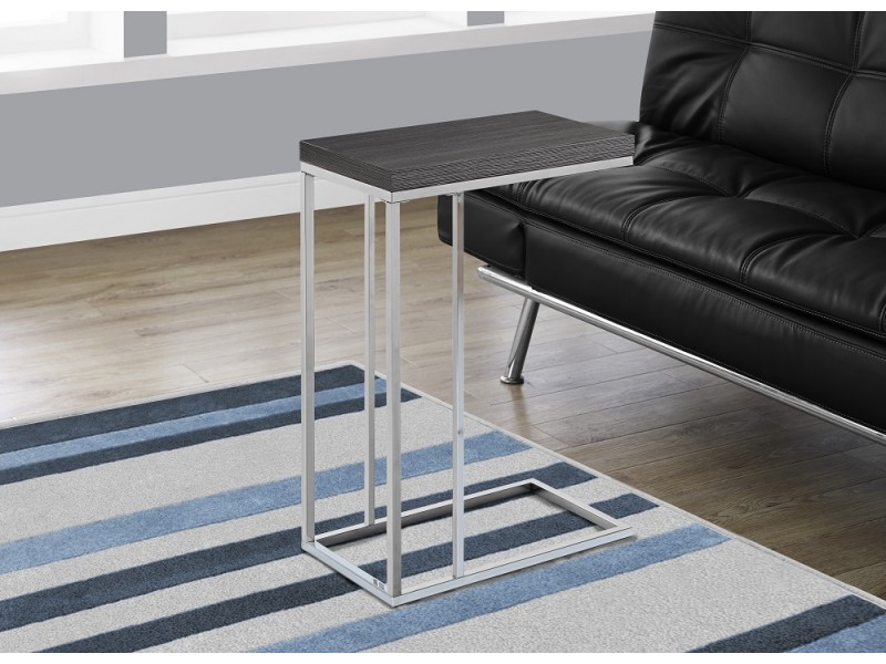 Accent Table - Grey With Chrome Metal