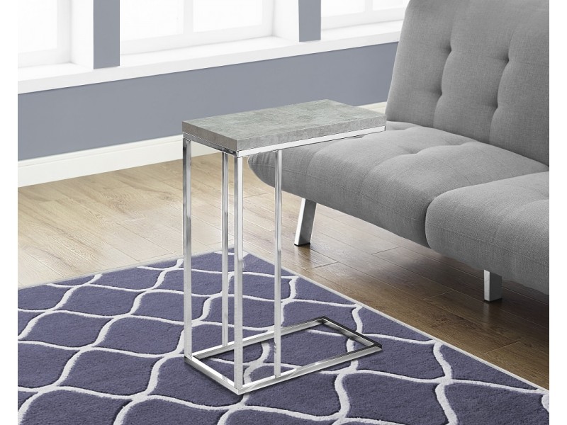Accent Table - Grey Cement With Chrome Metal