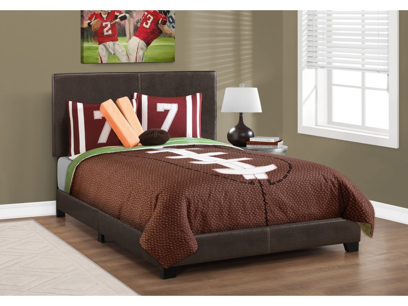 Bed - Full Size / Dark Brown Leather-look
