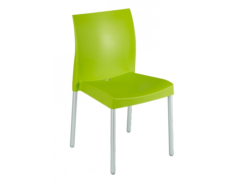 Polypropylene Shell With Aluminum Legs Side Chair - WIC-10 - Leaf
