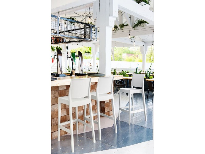 Maya Resin Barstool White - Lifestyle Shot