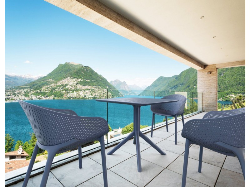 Compamia Sky Square Outdoor Lounge Table - Dark Gray