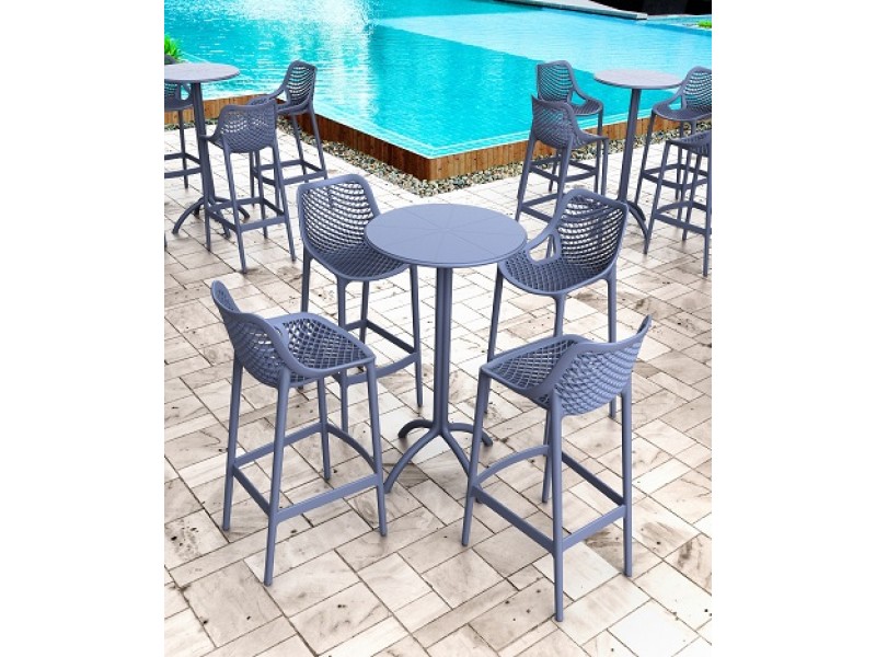 Octopus Round Bar Table Dark Gray 