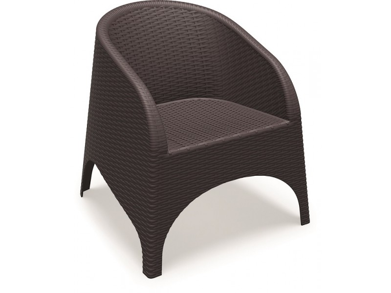 Aruba Resin Wickerlook Chair - Black - Angled