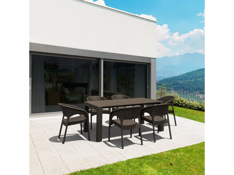 Compamia Panama California 7-Piece Extendable Dining Set - Brown