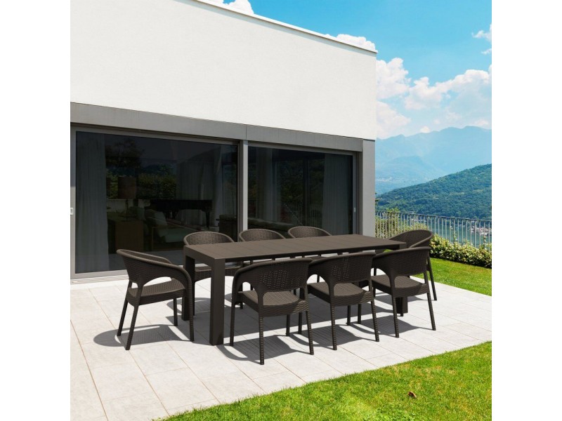 Compamia Panama California 9-Piece Extendable Dining Set - Brown