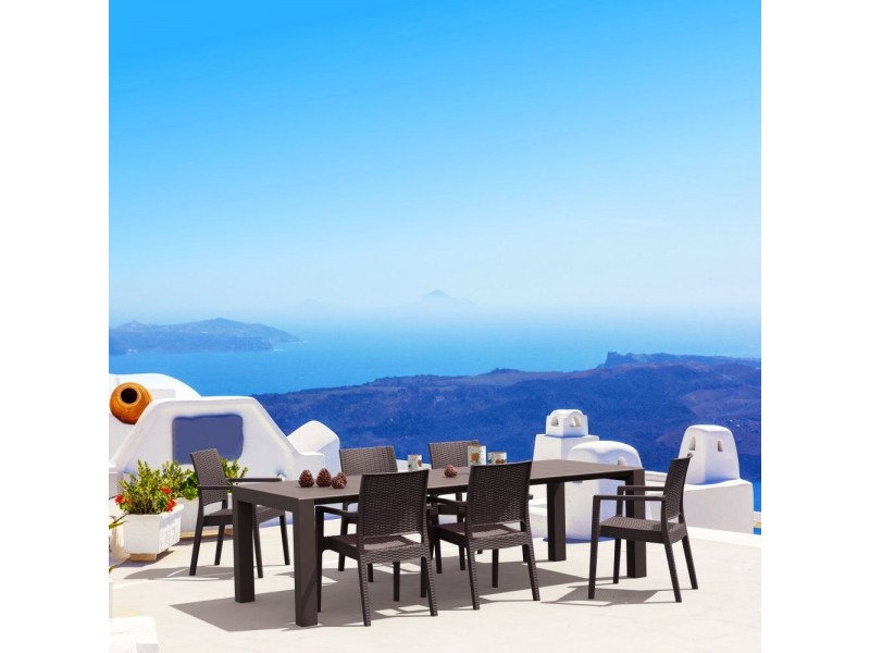 Compamia Ibiza Wickerlook 7-Piece Extendable Dining Set - Brown