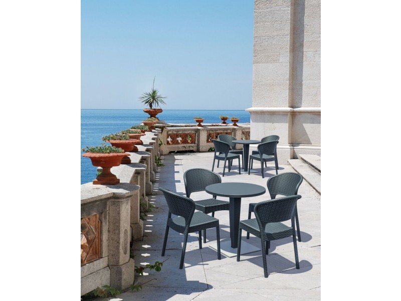 Daytona Resin Wickerlook Dining Chair White - Front