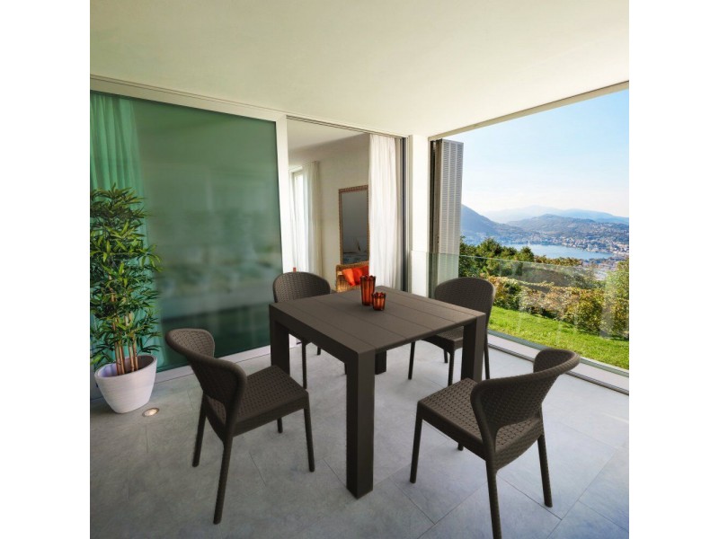 Compamia Daytona Wickerlook 5-Piece Extendable Dining Set - Brown