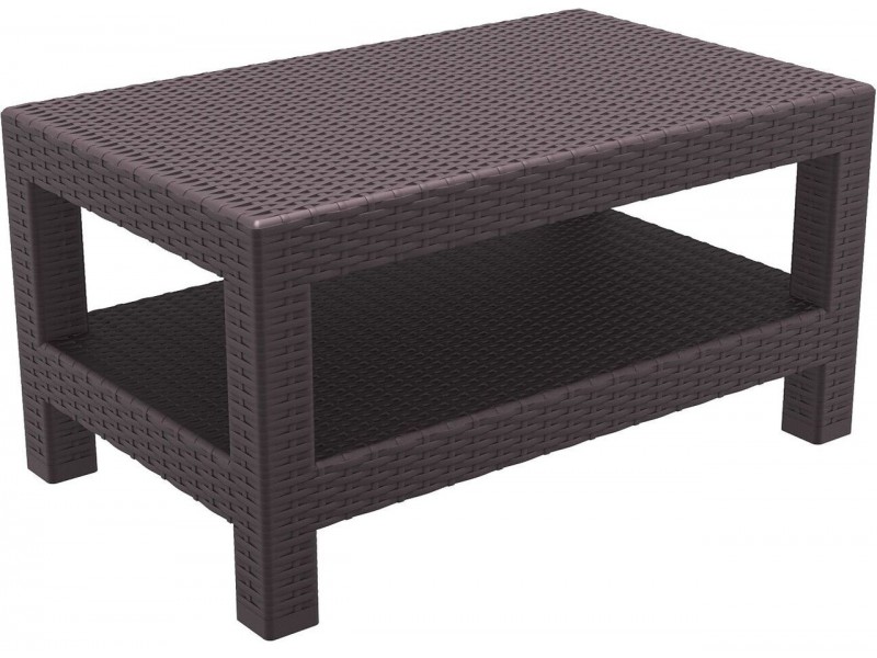 Monaco Rectangle Patio Coffee Table - Brown