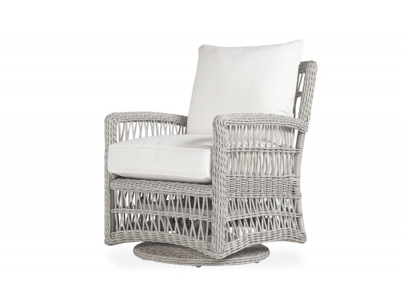 Mackinac Swivel Glider Lounge Chair in Putty - Angled