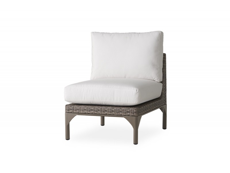 Martinique Armless Sectional in Granite - Angled