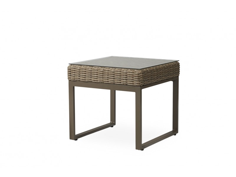 Milan 24.5" Square End Table in Brushwood - Angled