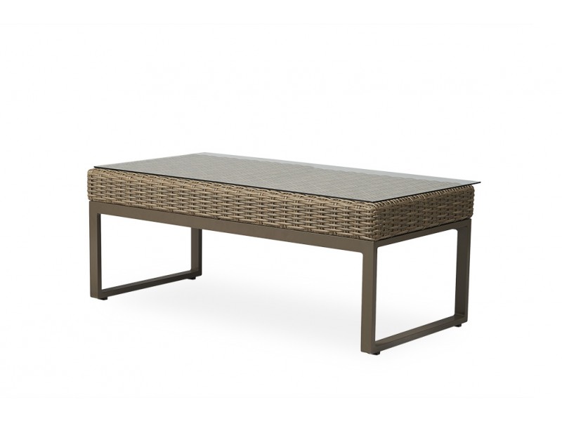 Milan 48.75" Rectangular Cocktail Table in Brushwood - Angled