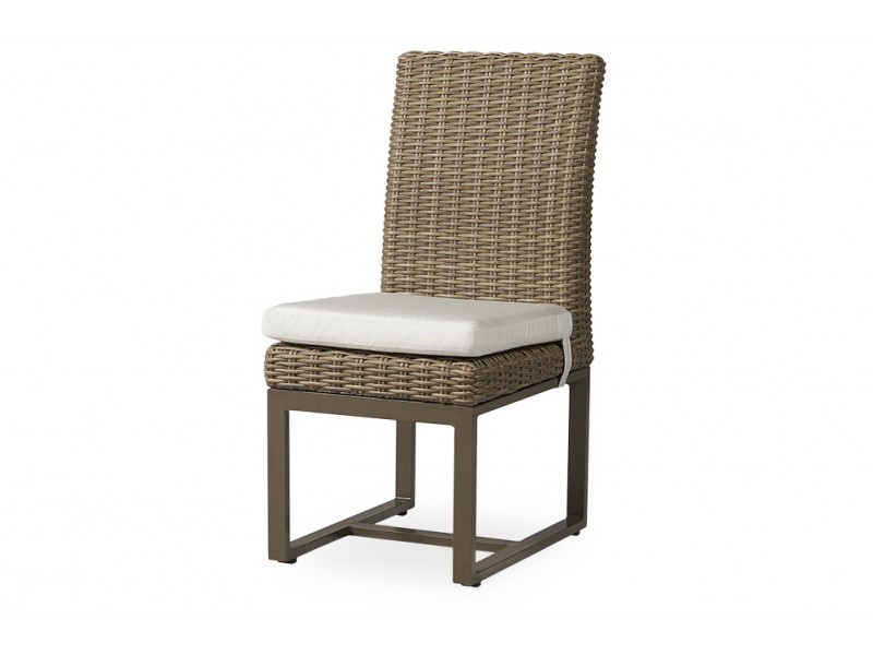 Milan Armless Dining Chair in Brushwood - Angled
