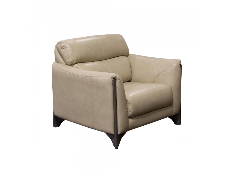 Diamond Sofa Monaco Chair in Tan Blended Leather with Ash Wood Trim & Leg