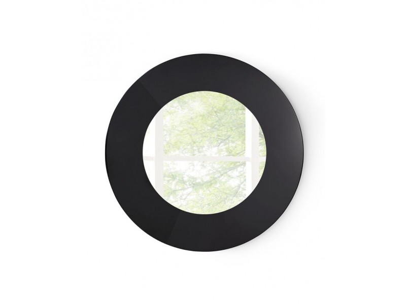 Delaney Mirror In High Gloss Black Lacquer - Front