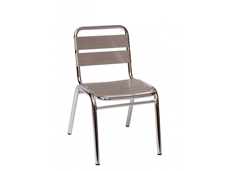 Parma Stacking Side Chair - Anodized Aluminum Frame